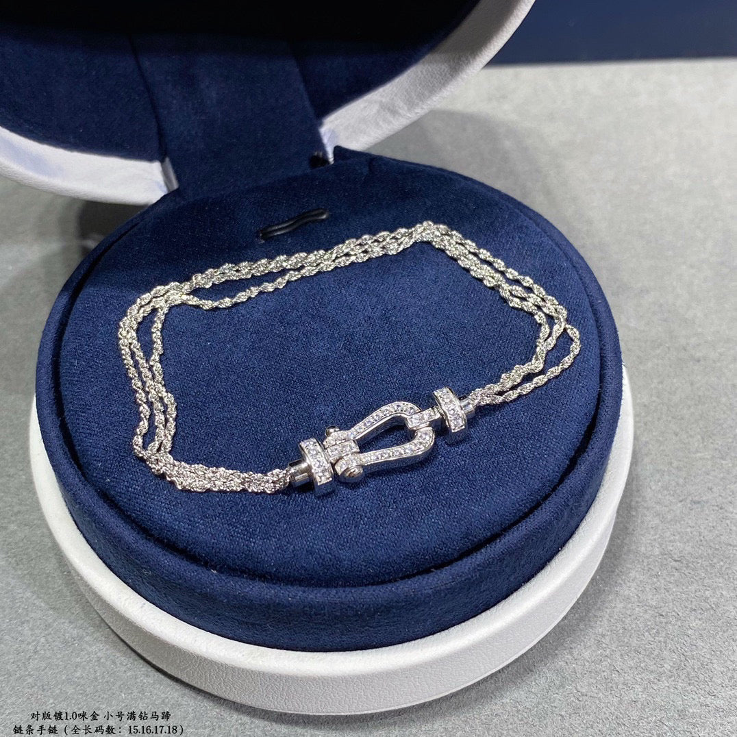 [Rani Jewelry]FORCE SMALL HORSESHOE  DIAMOND CHAIN ROPE BRACELET
