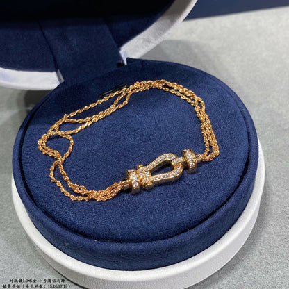 [Rani Jewelry]FORCE SMALL HORSESHOE  DIAMOND CHAIN ROPE BRACELET