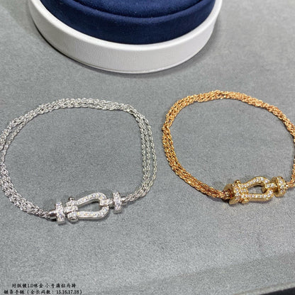 [Rani Jewelry]FORCE SMALL HORSESHOE  DIAMOND CHAIN ROPE BRACELET