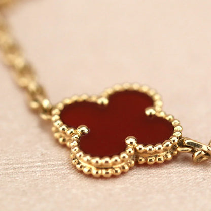 [Rani Jewelry] CLOVER 5 MOTIF RED CORNELIAN BRACELET COLLECTION