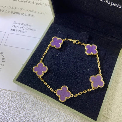 [Rani Jewelry] CLOVER 5 MOTIF VIOLET BRACELET COLLECTION
