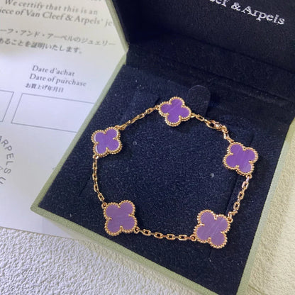 [Rani Jewelry] CLOVER 5 MOTIF VIOLET BRACELET COLLECTION