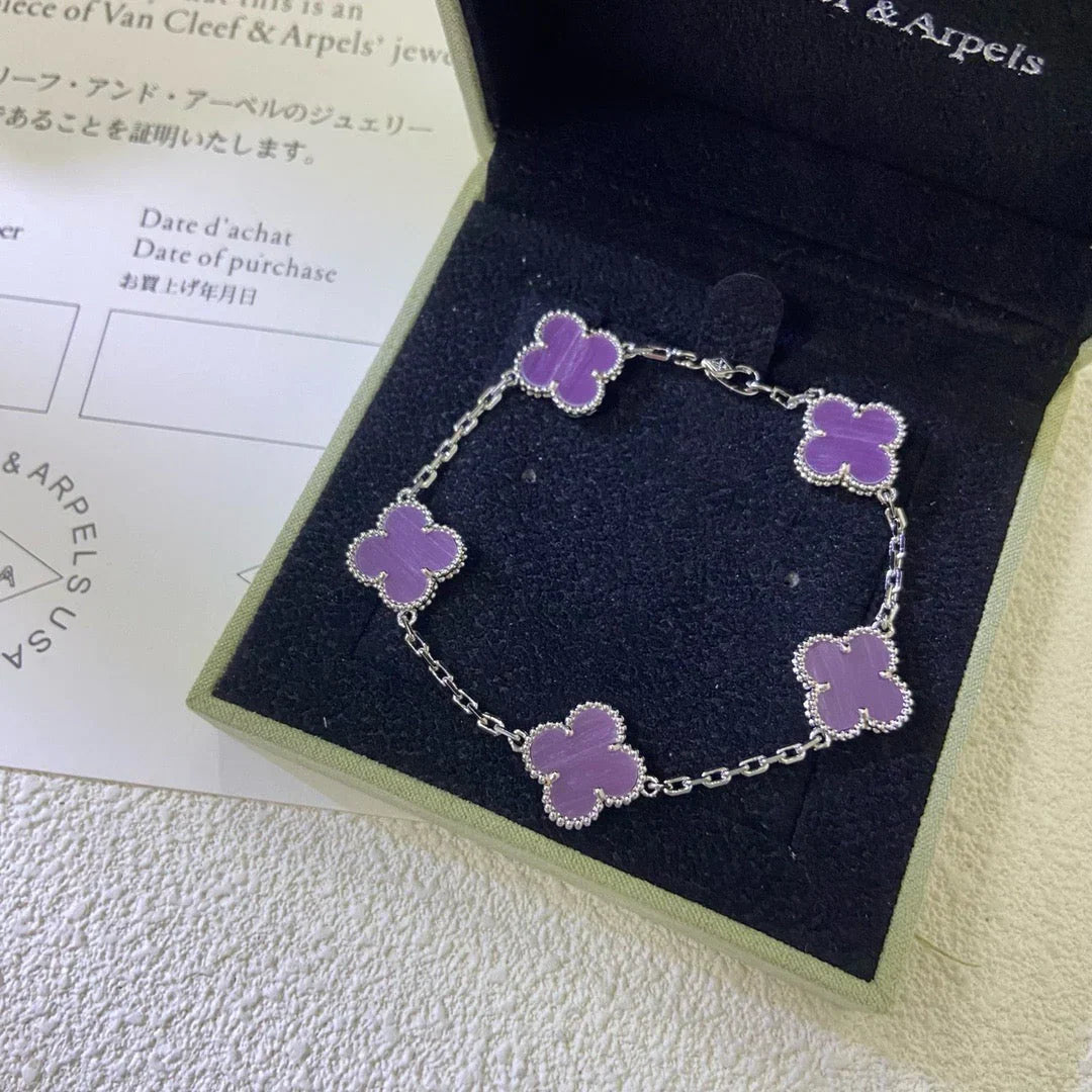 [Rani Jewelry] CLOVER 5 MOTIF VIOLET BRACELET COLLECTION