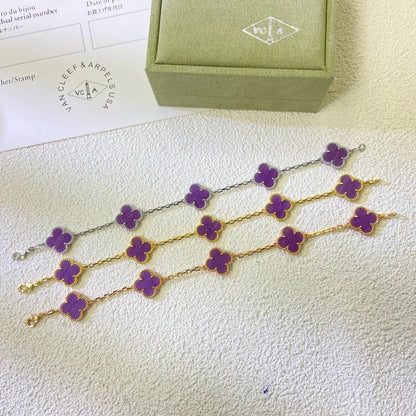 [Rani Jewelry] CLOVER 5 MOTIF VIOLET BRACELET COLLECTION