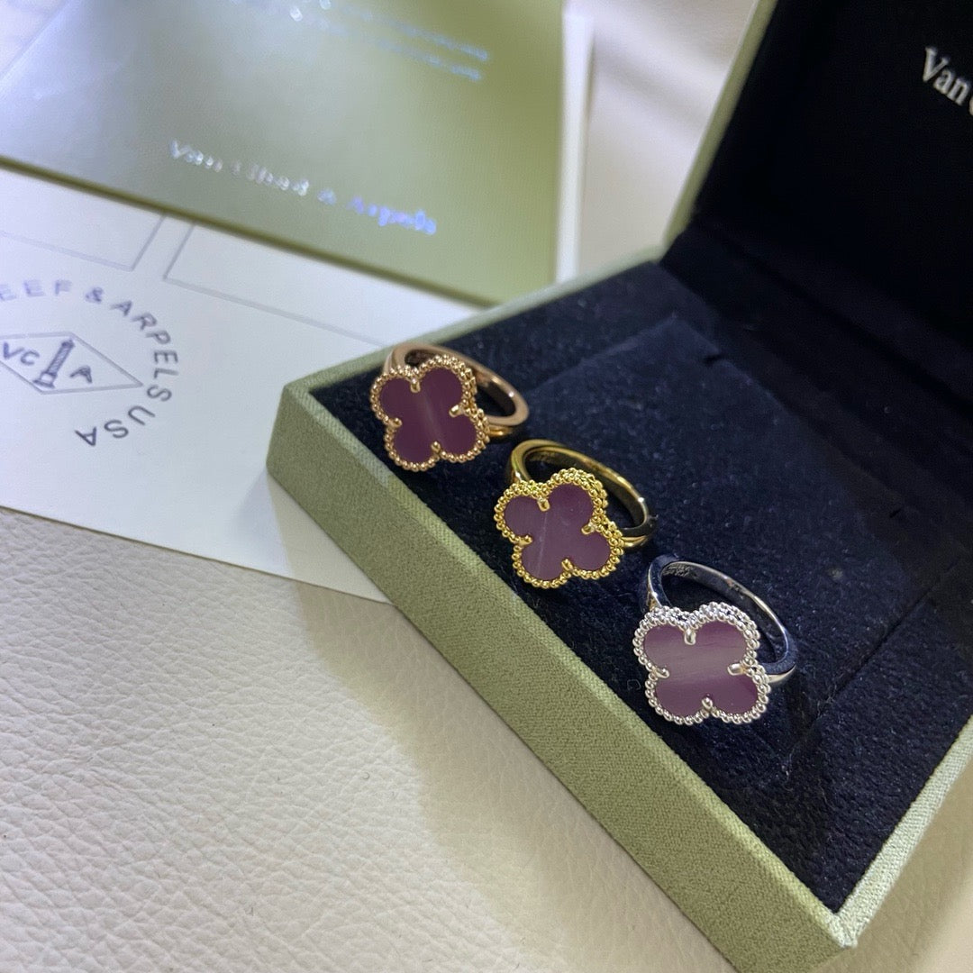 [Rani Jewelry]CLOVER  PURPLE VIOLET RING