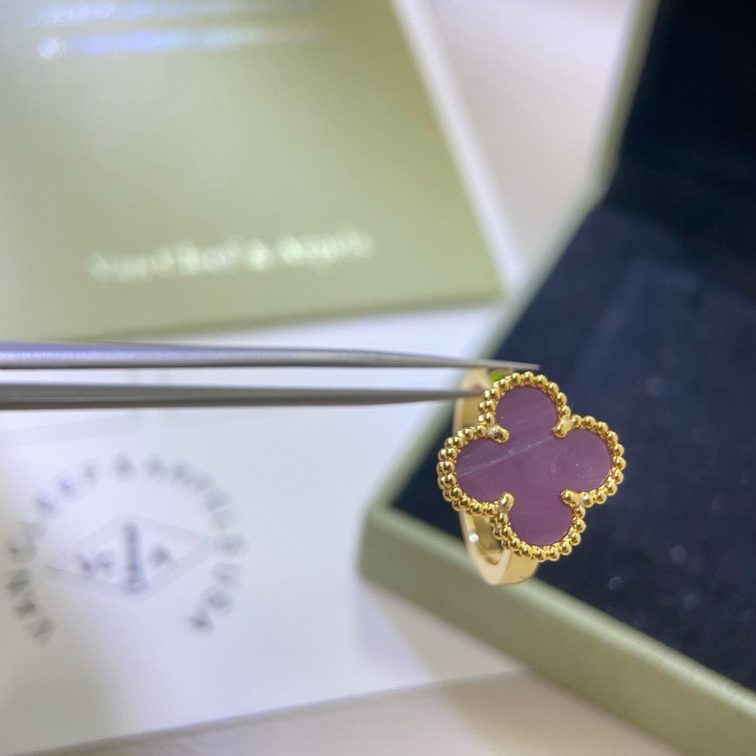 [Rani Jewelry]CLOVER  PURPLE VIOLET RING