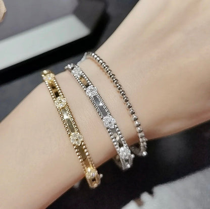 [Rani Jewelry]CLOVER BRACELET 4MM DIAMONDS