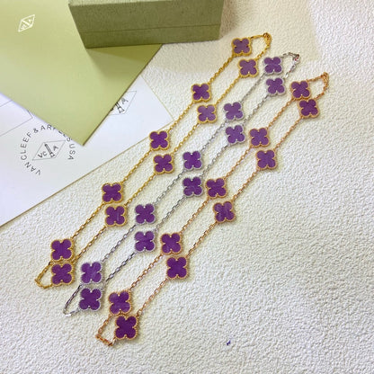 [Rani Jewelry]CLOVER 10 MOTIFS  PURPLE VIOLET  NECKLACE