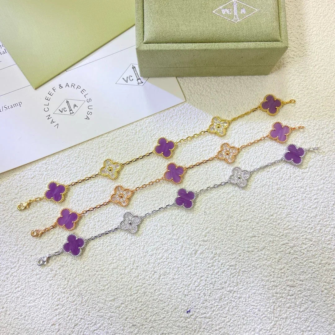 [Rani Jewelry] CLOVER 5 MOTIF VIOLET BRACELET COLLECTION