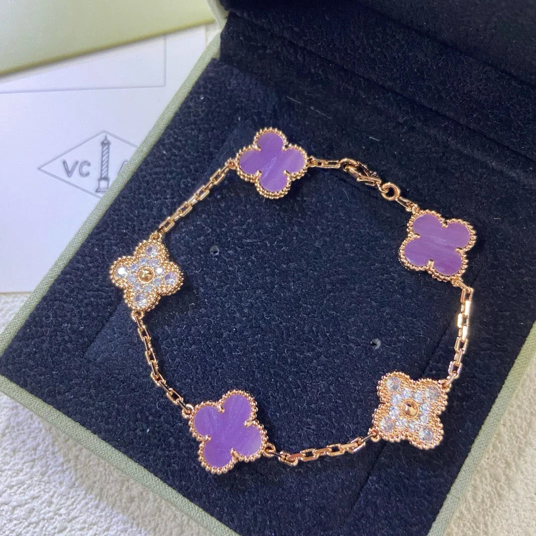 [Rani Jewelry] CLOVER 5 MOTIF VIOLET BRACELET COLLECTION