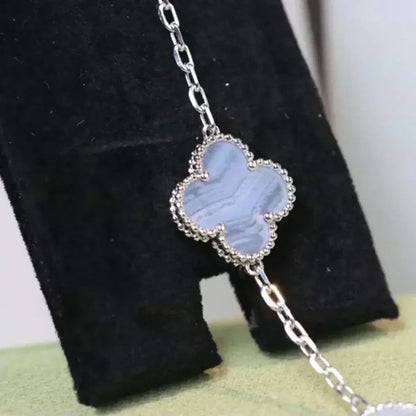 [Rani Jewelry] CLOVER 5 MOTIF PURPLE CHALCEDONY BRACELET COLLECTION