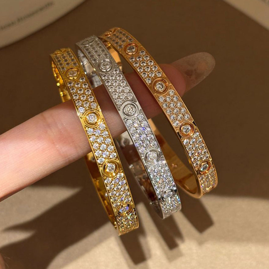 [Rani Jewelry] LOVE BRACELET 6.1MM DIAMOND-PAVED 10 BIG DIAMONDS
