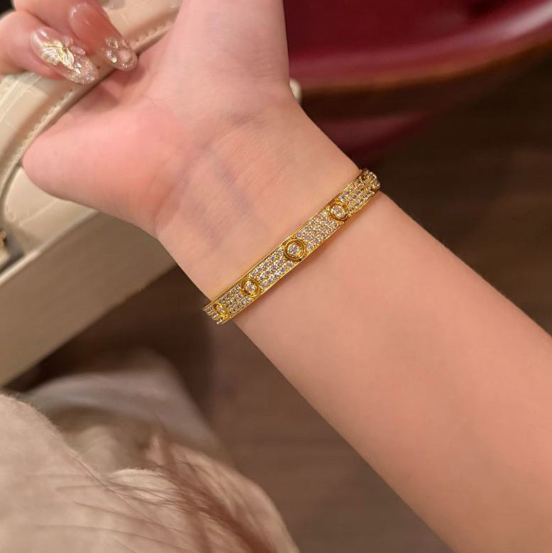 [Rani Jewelry] LOVE BRACELET 6.1MM DIAMOND-PAVED 10 BIG DIAMONDS