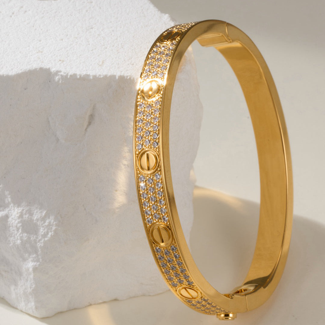 [Rani Jewelry] LOVE BRACELET 6.1MM DIAMOND-PAVED