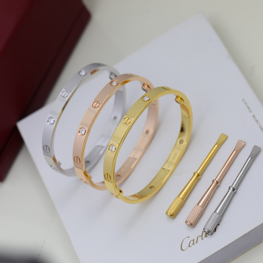 [Rani Jewelry] LOVE BRACELET 6.1MM 4 DIAMONDS