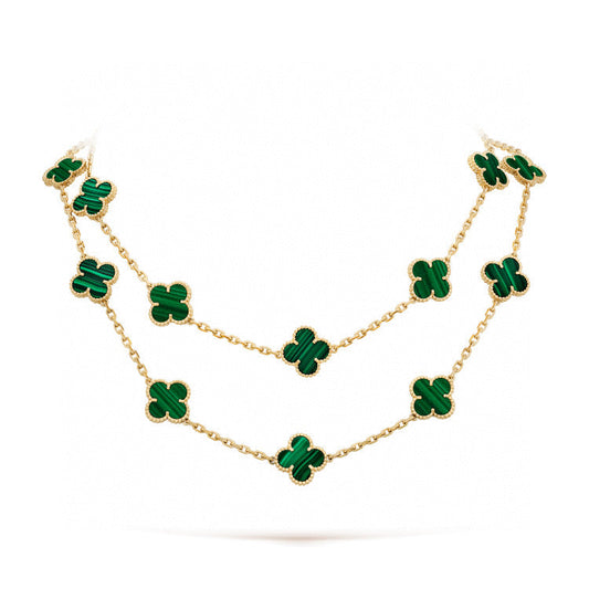 [Rani Jewelry]CLOVER 20 MOTIFS MALACHITE GOLD