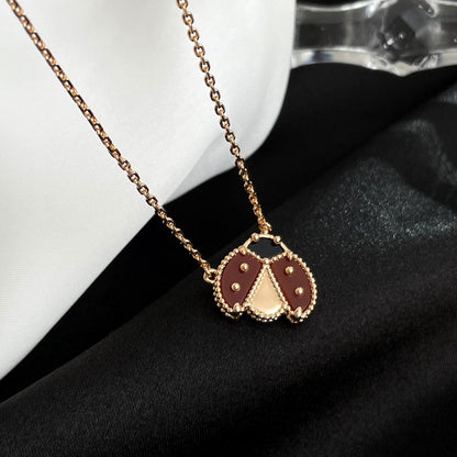 [Rani Jewelry]LUCKY  CARNELIANS LADYBUG NECKLACE