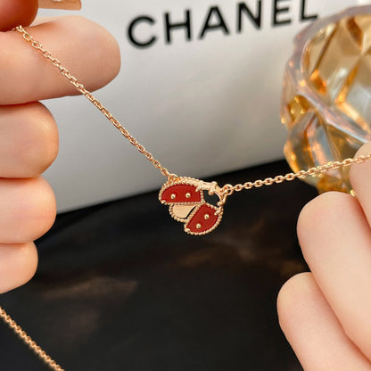 [Rani Jewelry]LUCKY  CARNELIANS LADYBUG NECKLACE