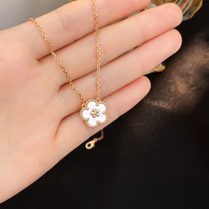 [Rani Jewelry]LUCKY  WHITE MOP  PLUM BLOSSOM NECKLACE