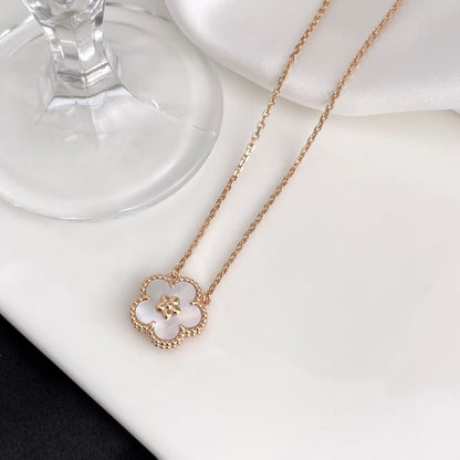 [Rani Jewelry]LUCKY  WHITE MOP  PLUM BLOSSOM NECKLACE