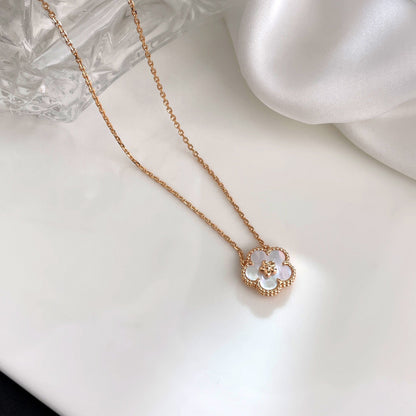 [Rani Jewelry]LUCKY  WHITE MOP  PLUM BLOSSOM NECKLACE