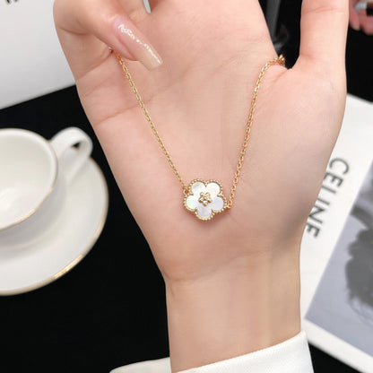 [Rani Jewelry]LUCKY  WHITE MOP  PLUM BLOSSOM NECKLACE