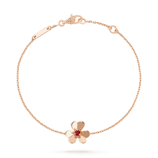 [Rani Jewelry]FRIVOLE GOLD FLOWER PINK MALACHITE BRACELET