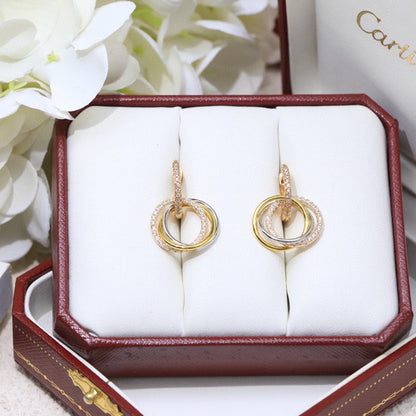 [Rani Jewelry] TRINITY HALF DIAMOND  EARRINGS