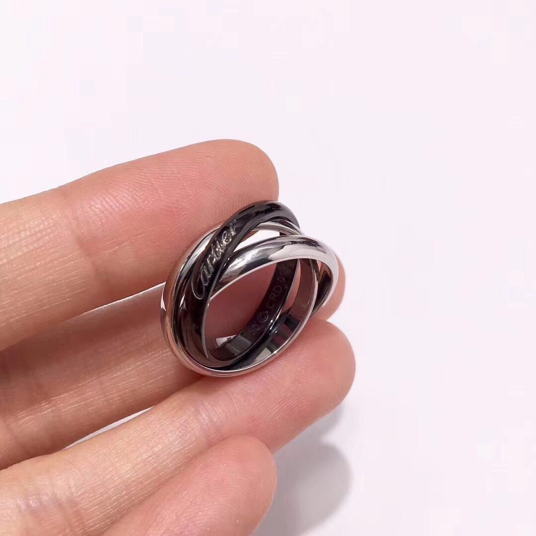 [Rani Jewelry] TRINITY 3.2MM RING BLACK CERAMIC
