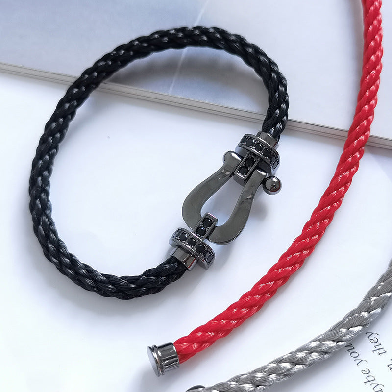 [Rani Jewelry]FORCE LARGE SERIES HORSESHOE BLACK SAMURAI BRACELET