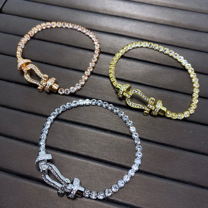 [Rani Jewelry]FORCE  LARGE HORSESHOE FULL DIAMOND TENNIS BRACELET