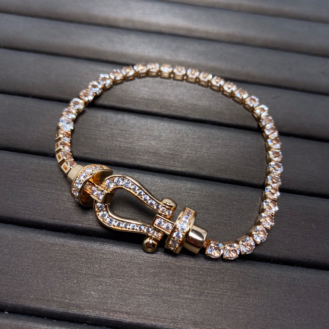 [Rani Jewelry]FORCE  LARGE HORSESHOE FULL DIAMOND TENNIS BRACELET