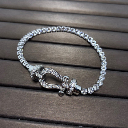 [Rani Jewelry]FORCE  LARGE HORSESHOE FULL DIAMOND TENNIS BRACELET