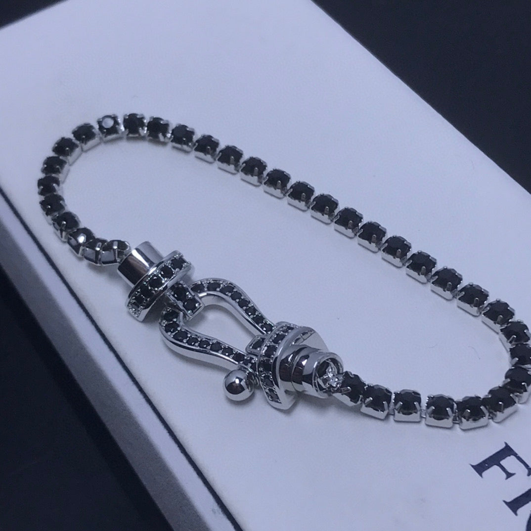 [Rani Jewelry]FORCE  LARGE HORSESHOE FULL DIAMOND TENNIS BRACELET