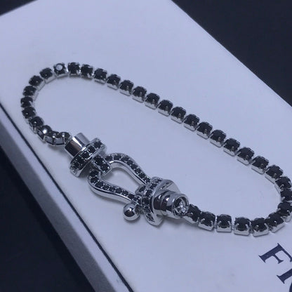 [Rani Jewelry]FORCE  LARGE HORSESHOE FULL DIAMOND TENNIS BRACELET