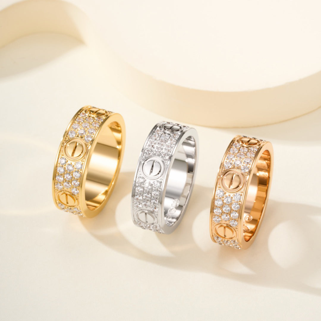 [Rani Jewelry] LOVE RING 5.5MM DIAMONDS PAVED