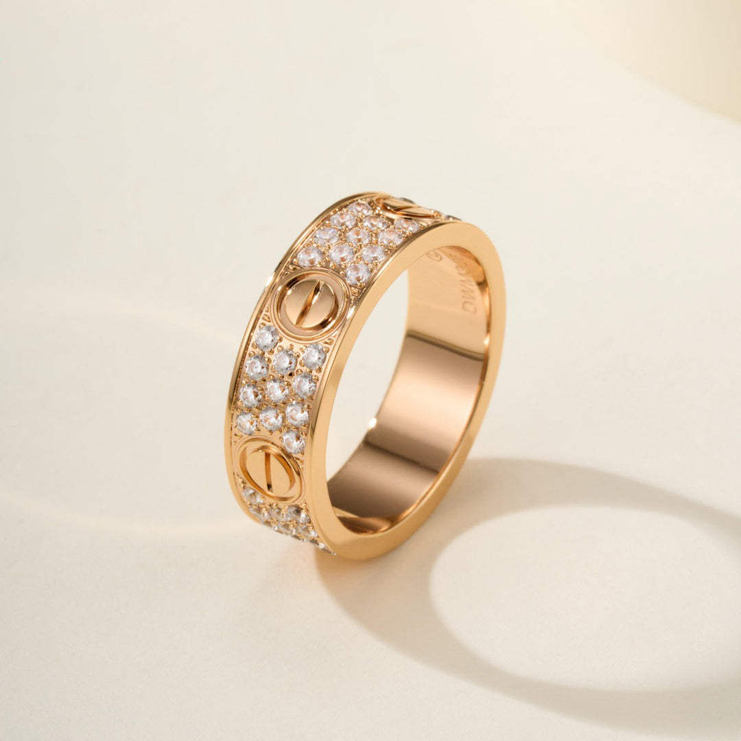 [Rani Jewelry] LOVE RING 5.5MM DIAMONDS PAVED