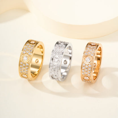[Rani Jewelry] LOVE 5.5MM FULL-PAVE 6-DIAMOND RING