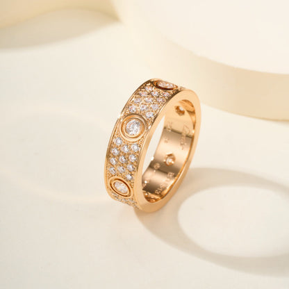 [Rani Jewelry] LOVE 5.5MM FULL-PAVE 6-DIAMOND RING