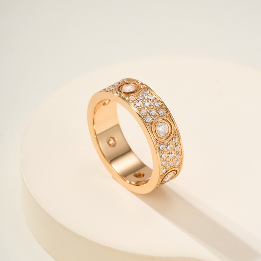 [Rani Jewelry] LOVE 5.5MM FULL-PAVE 6-DIAMOND RING