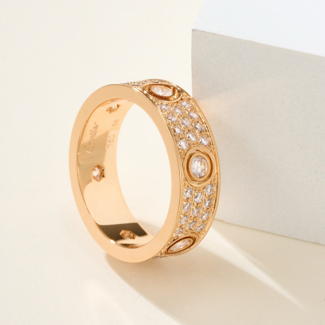 [Rani Jewelry] LOVE 5.5MM FULL-PAVE 6-DIAMOND RING