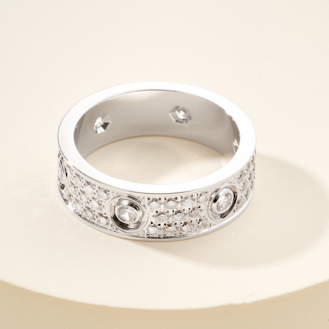 [Rani Jewelry] LOVE 5.5MM FULL-PAVE 6-DIAMOND RING