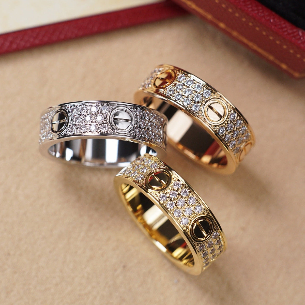 [Rani Jewelry] LOVE RING 5.5MM DIAMONDS PAVED
