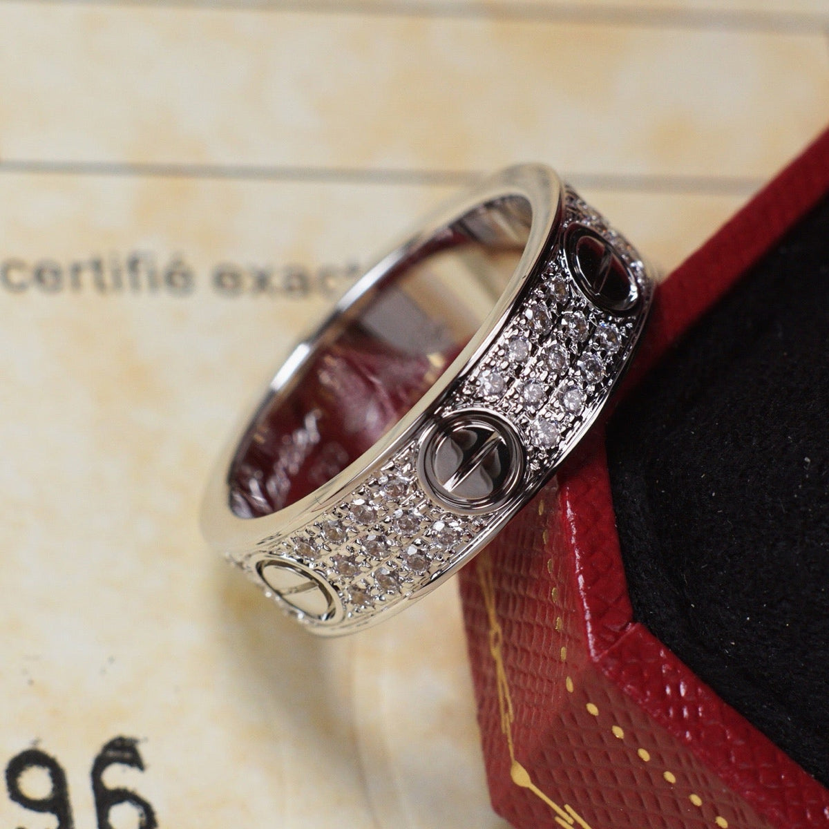 [Rani Jewelry] LOVE RING 5.5MM DIAMONDS PAVED