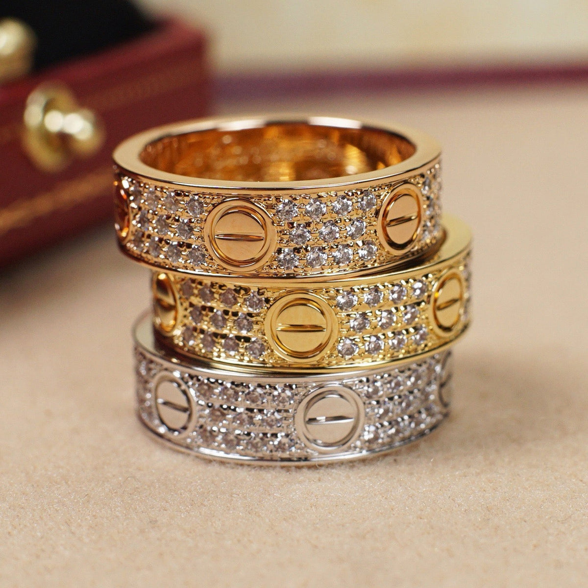 [Rani Jewelry] LOVE RING 5.5MM DIAMONDS PAVED