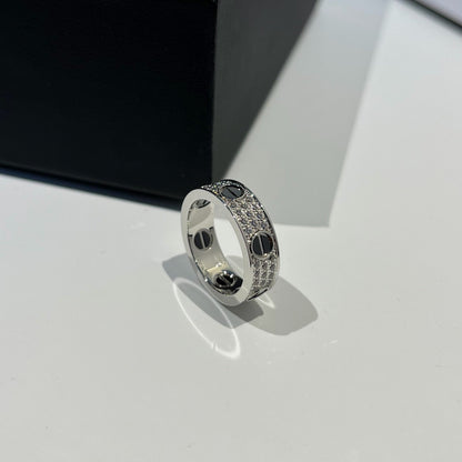 [Rani Jewelry] LOVE RING 5.5MM DIAMONDS PAVED CERAMIC