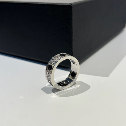[Rani Jewelry] LOVE RING 5.5MM DIAMONDS PAVED CERAMIC