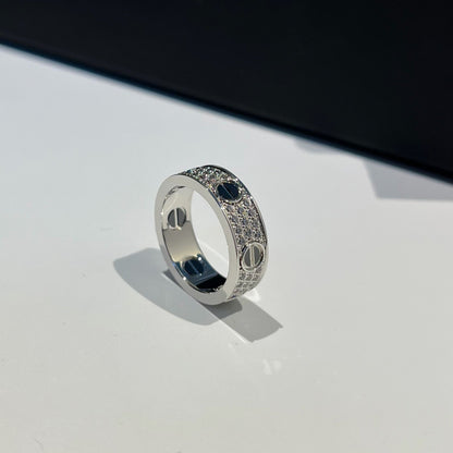 [Rani Jewelry] LOVE RING 5.5MM DIAMONDS PAVED CERAMIC