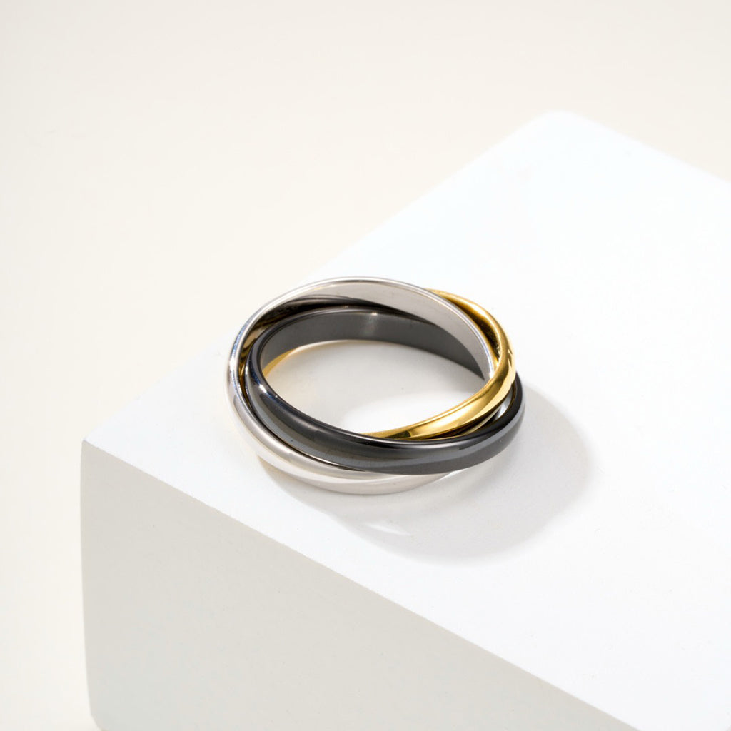 [Rani Jewelry] TRINITY 3.2MM RING BLACK CERAMIC