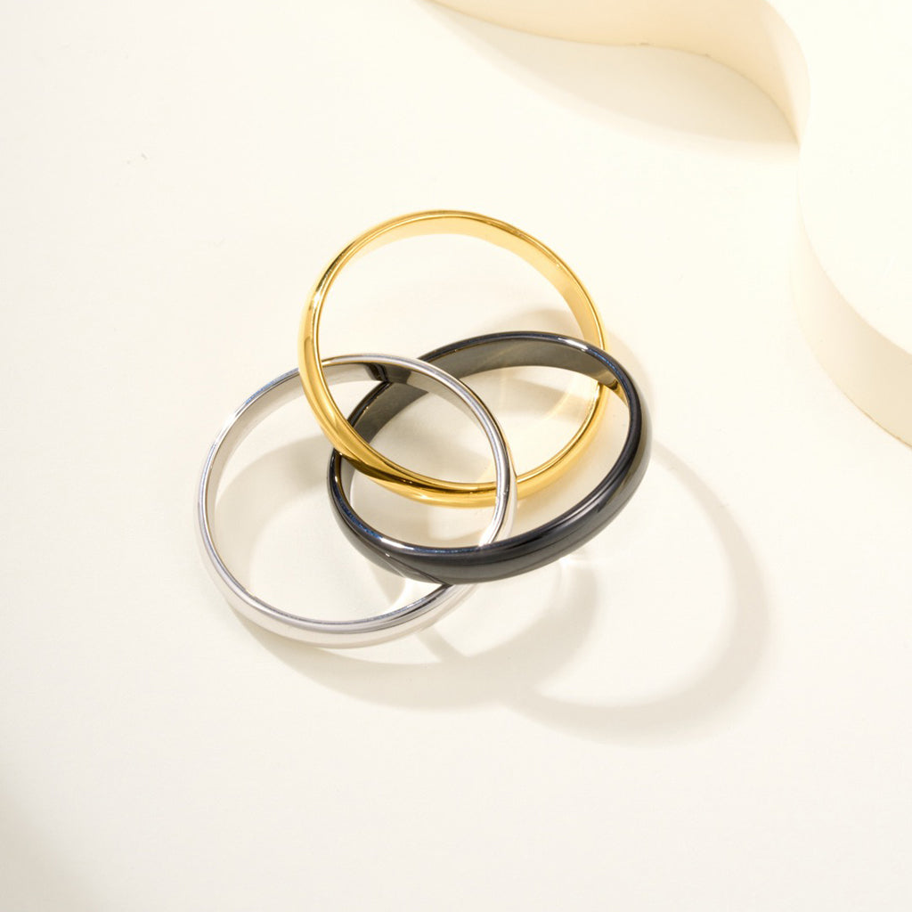 [Rani Jewelry] TRINITY 3.2MM RING BLACK CERAMIC